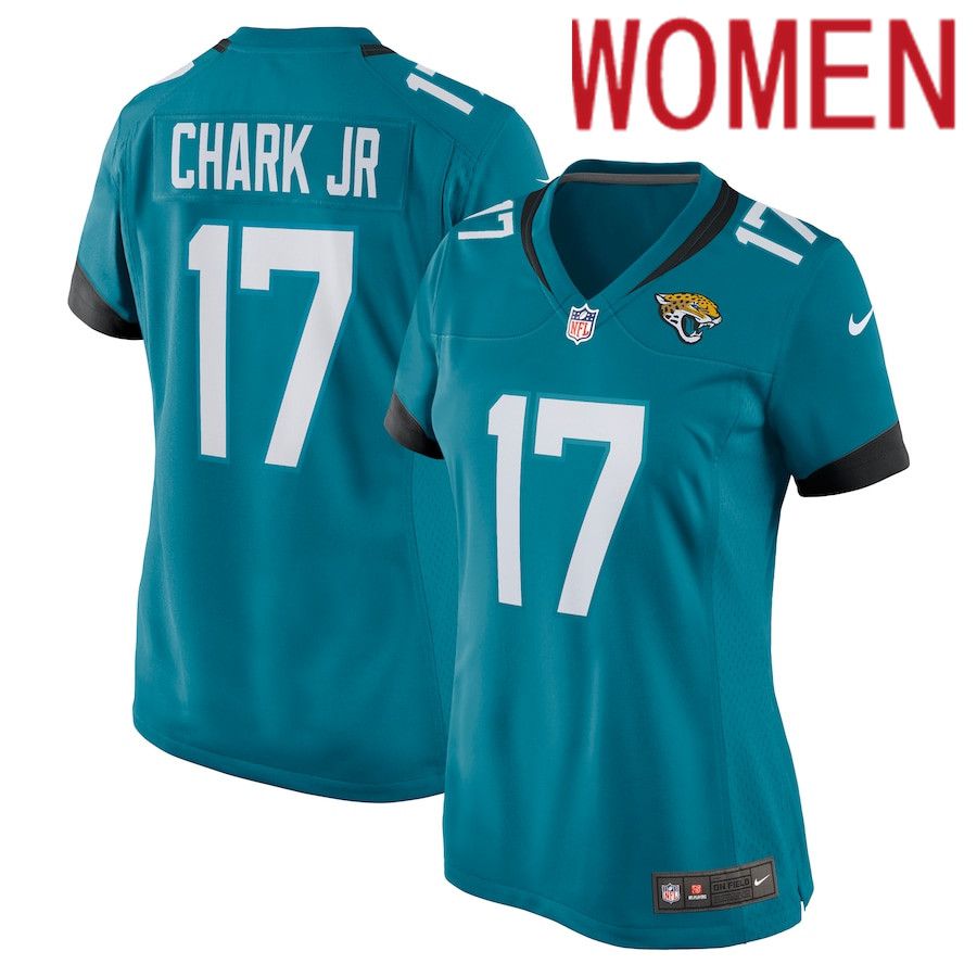 Women Jacksonville Jaguars #17 DJ Chark Jr. Nike Green Nike Game NFL Jersey->women nfl jersey->Women Jersey